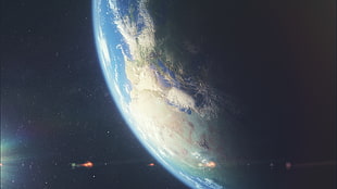 earth planet, space, planet, sky, Earth HD wallpaper