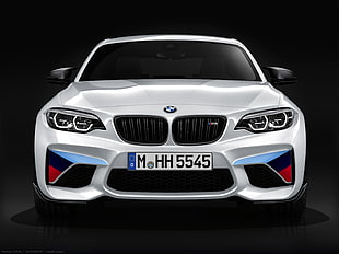 white BMW car illustration