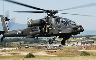 black fighting plane, Boeing AH-64 Apache, AH-64 Apache, army, military aircraft