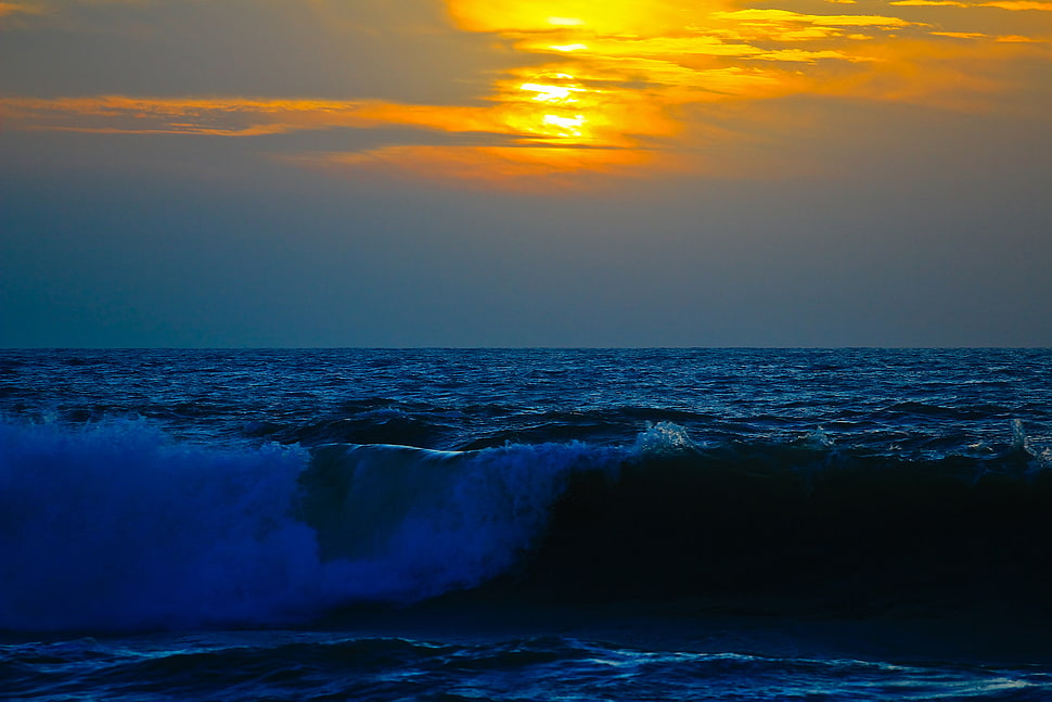 Sea,  Surf,  Waves,  Sky HD wallpaper