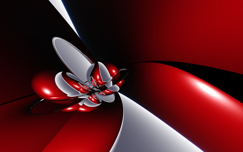 red, gray, and black animation HD wallpaper