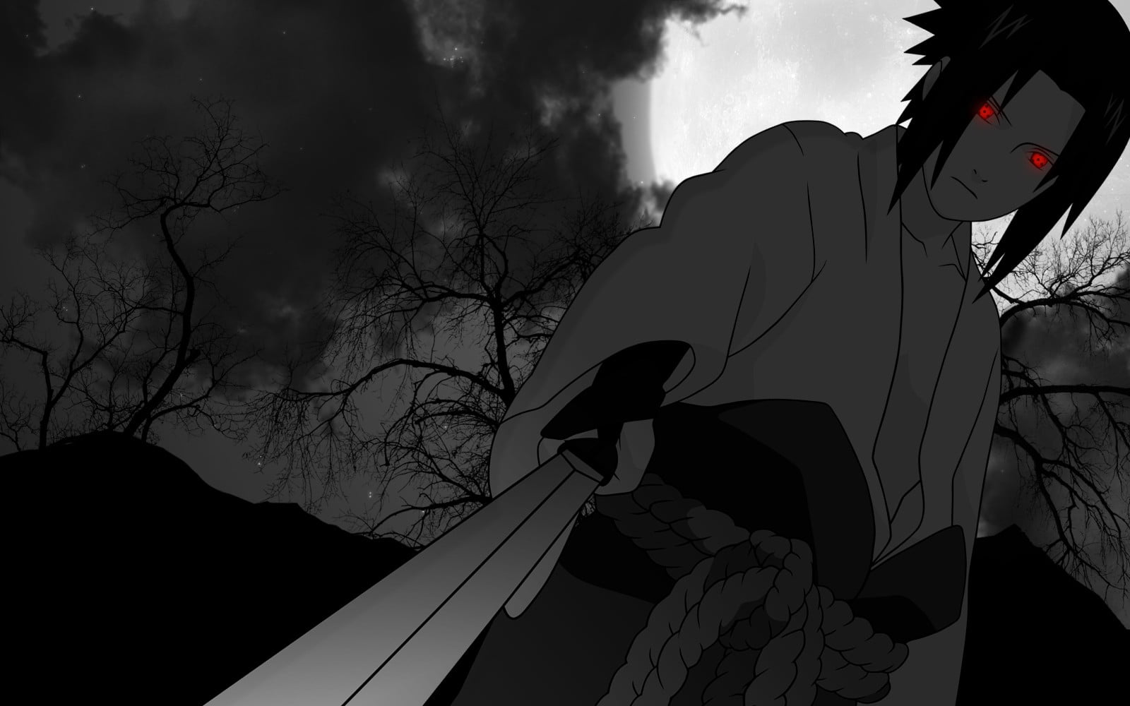 Uchiha Sasuke digital wallpaper, Naruto Shippuuden, Sharingan, Uchiha Sasuke, glowing eyes