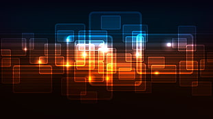 brown and blue LED light illustration