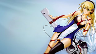 yellow-haired female anime character digital wallpaper, Blazblue, Noel Vermillion