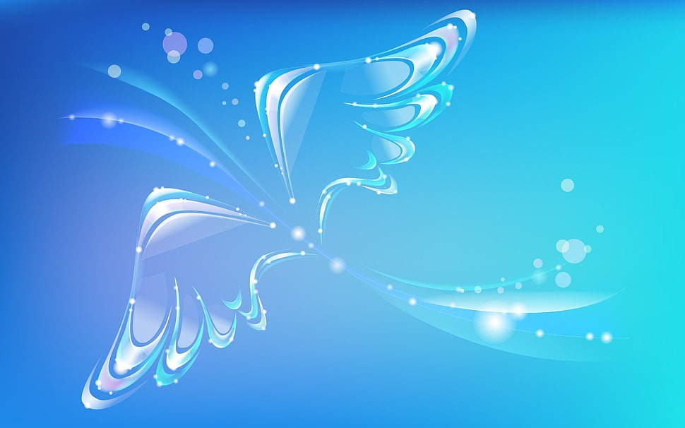 art photography of wings and bokeh lights HD wallpaper