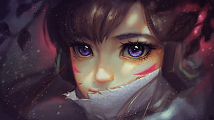 brown haired anime character, Overwatch, D.Va (Overwatch) HD wallpaper