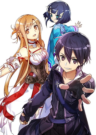 three anime character illustration HD wallpaper