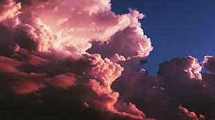 pink clouds, clouds HD wallpaper
