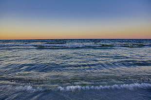 ocean wave sunset scenery HD wallpaper
