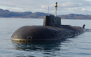 black submarine, submarine, vehicle, military