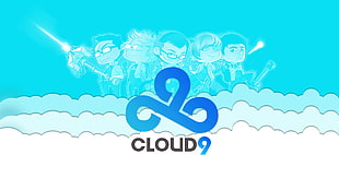 Cloud9 logo, Cloud9, League of Legends, video games, digital art