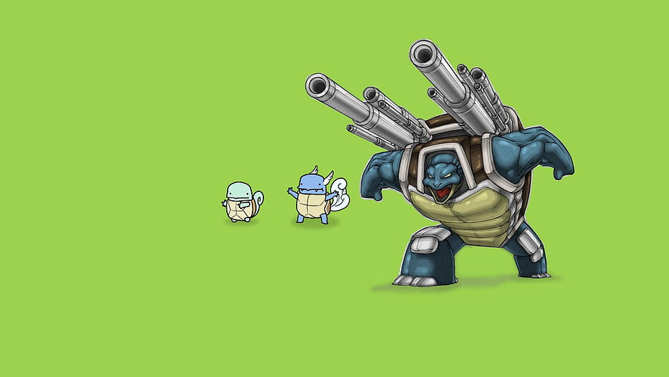 Pokemon Squirtle, Warturtle, and Blastoise, Pokémon, Squirtle, Wartortle, Blastoise HD wallpaper