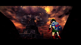 gray castle illustration, The Legend of Zelda, The Legend of Zelda: Ocarina of Time, N64, Nintendo 64