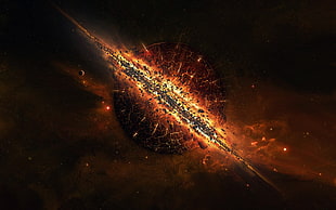 planet explode wallpaper, space, Moon