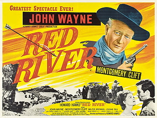 Red River by John Wayne poster, Film posters, Red River, Howard Hawks, John Wayne HD wallpaper