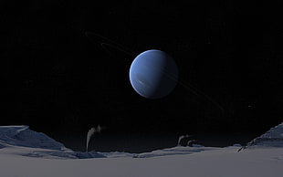 full moon illustration, digital art, space, universe, planet