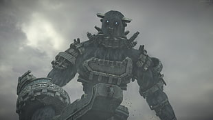 grey giant monster digital art