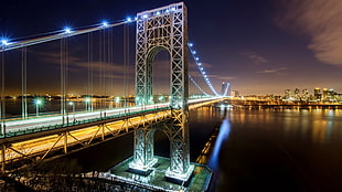 gray suspension bridge, bridge, New York City, cityscape, George Washington Bridge