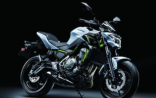 black and green sports motorcycle