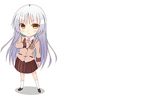 photo of grey haired anime character girl HD wallpaper