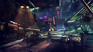 aliens 3D illustration, science fiction, robot HD wallpaper