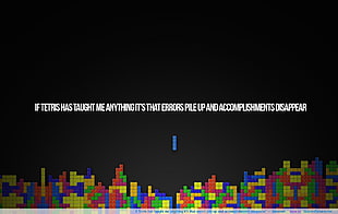 white text on black background, Tetris, errors, video games, minimalism