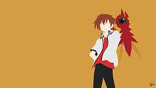 brown-haired male cartoon character digital wallpaper, High School DxD, Hyoudou Issei, anime vectors, Highschool DxD