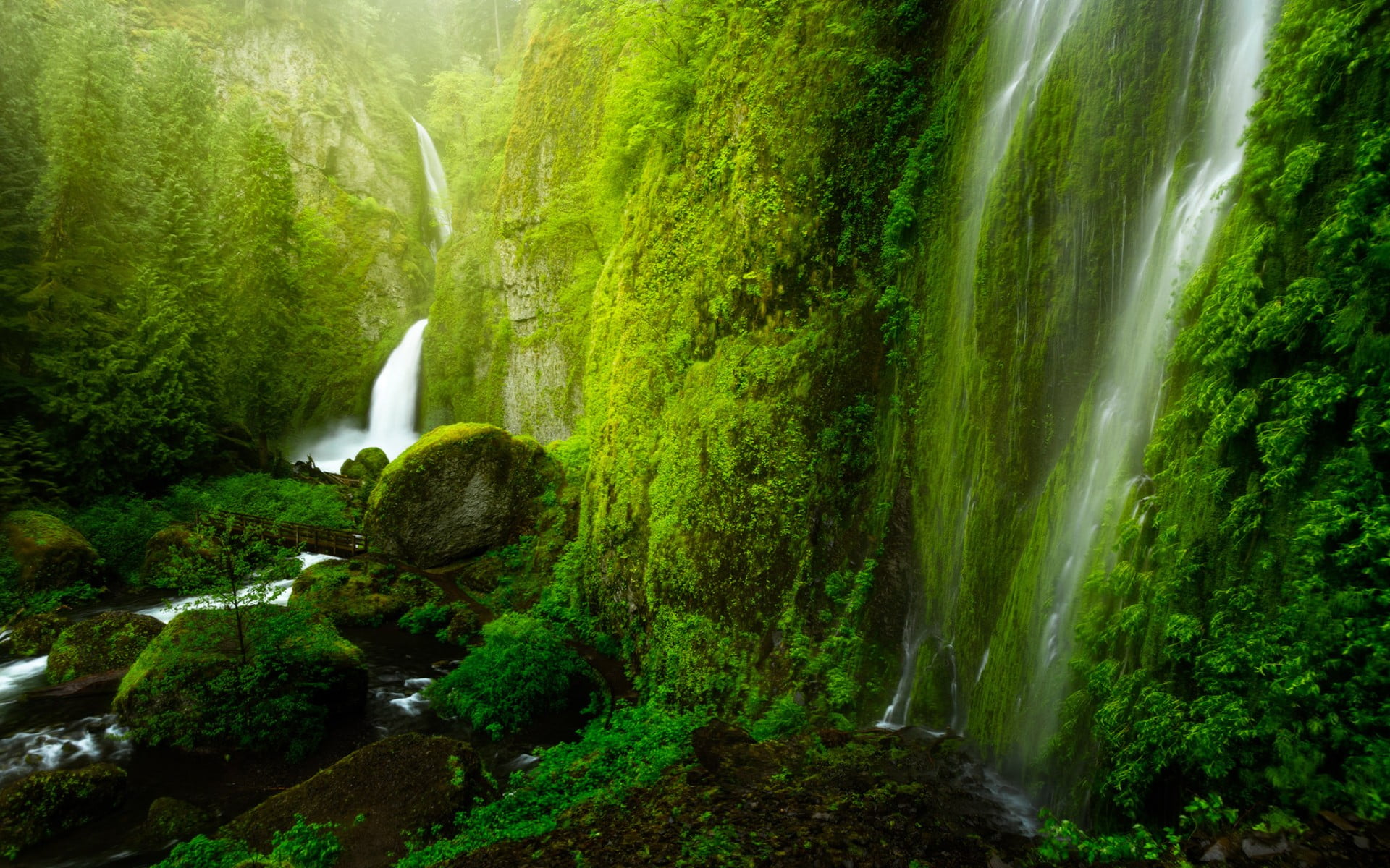 waterfalls landmark, waterfall, landscape, nature, Wahclella Falls