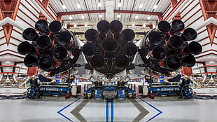 black steel pipes, Falcon Heavy, SpaceX, rocket, astronautics HD wallpaper