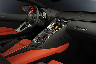 black and orange vehicle dashboard
