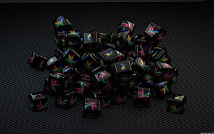 assorted-color cube stone lot, cube
