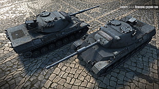 two black military tanks, World of Tanks, tank, wargaming, video games