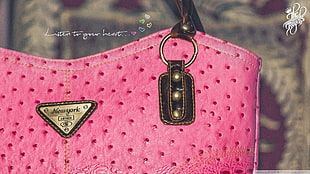 pink and black leather bag, purses, fashion HD wallpaper