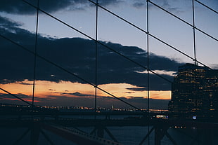 Oresund Bridge, Copenhagen, New york, Night, Building