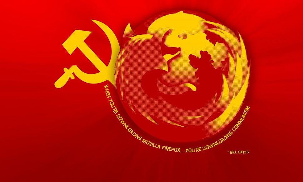 Mozilla Firefox logo, communism HD wallpaper