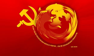 Mozilla Firefox logo, communism HD wallpaper