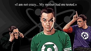 DC Green Lantern crew-neck shirt, Sheldon Cooper, The Big Bang Theory, quote, TV HD wallpaper