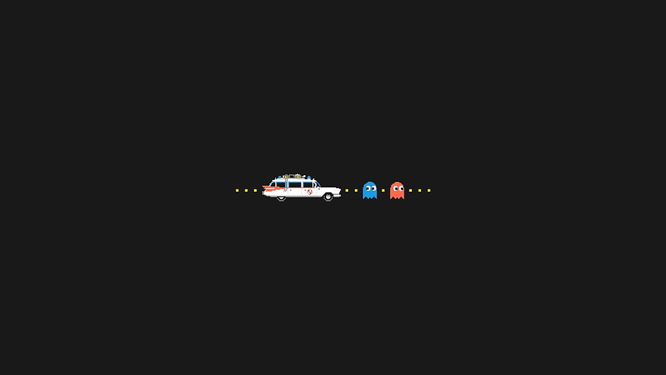 pacman game illustration, Ghostbusters, Pac-Man  HD wallpaper