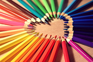 assorted coloring pencils HD wallpaper