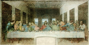 The Last Supper painting, Leonardo da Vinci, The Last Supper, painting, Jesus Christ