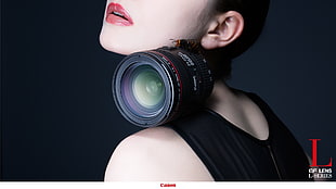 black Canon zoom lens, Canon, camera, lens, commercial HD wallpaper