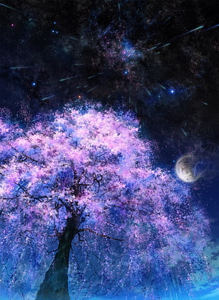 pink and black tree digital wallpaper, fantasy art HD wallpaper