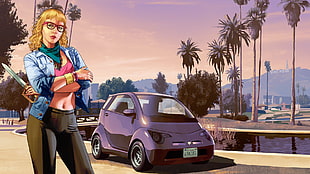 purple vehicle illustration, Grand Theft Auto V, Valentine's Day