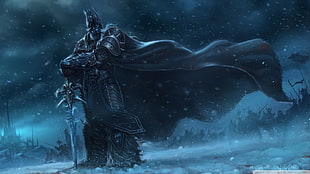 armored man with sword wallpaper, World of Warcraft, Arthas, video games, World of Warcraft: Wrath of the Lich King HD wallpaper