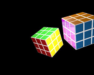3x3 Rubik's cube, Rubik's Cube, colorful, glass, cube
