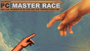 PC Master Race digital wallpaper, PC gaming, pixelated HD wallpaper