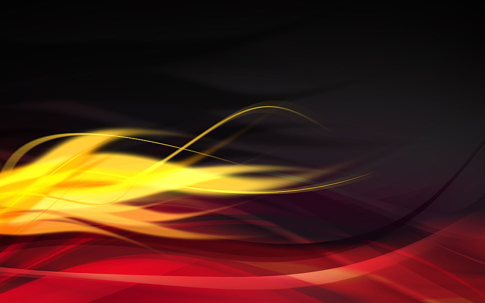 red and yellow digital wallpaper, abstract, graphic design, wavy lines, red HD wallpaper