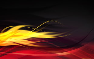 red and yellow digital wallpaper, abstract, graphic design, wavy lines, red HD wallpaper
