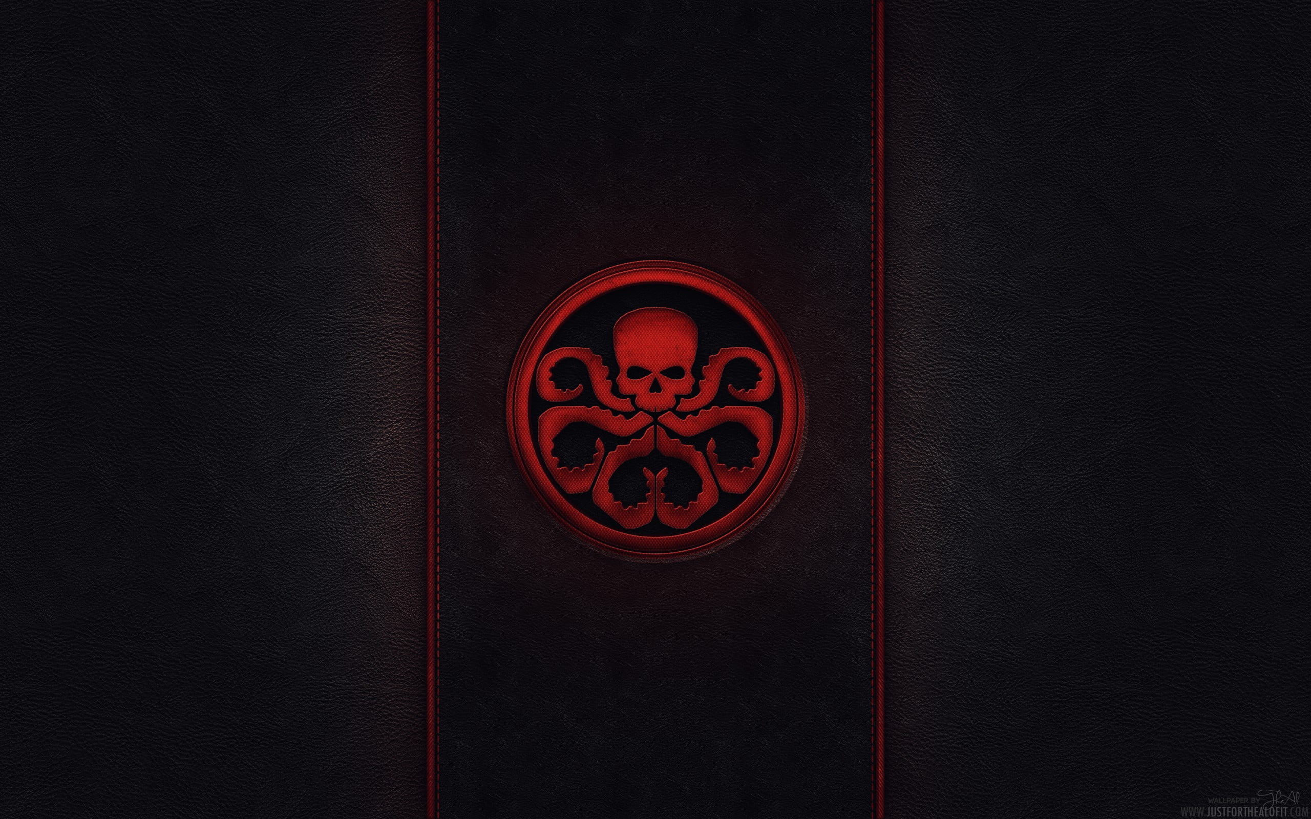 round red and black octopus skull logo, Captain America, logo, hydra