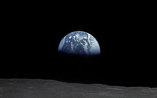 view of moon, space, Earth, Moon, space art